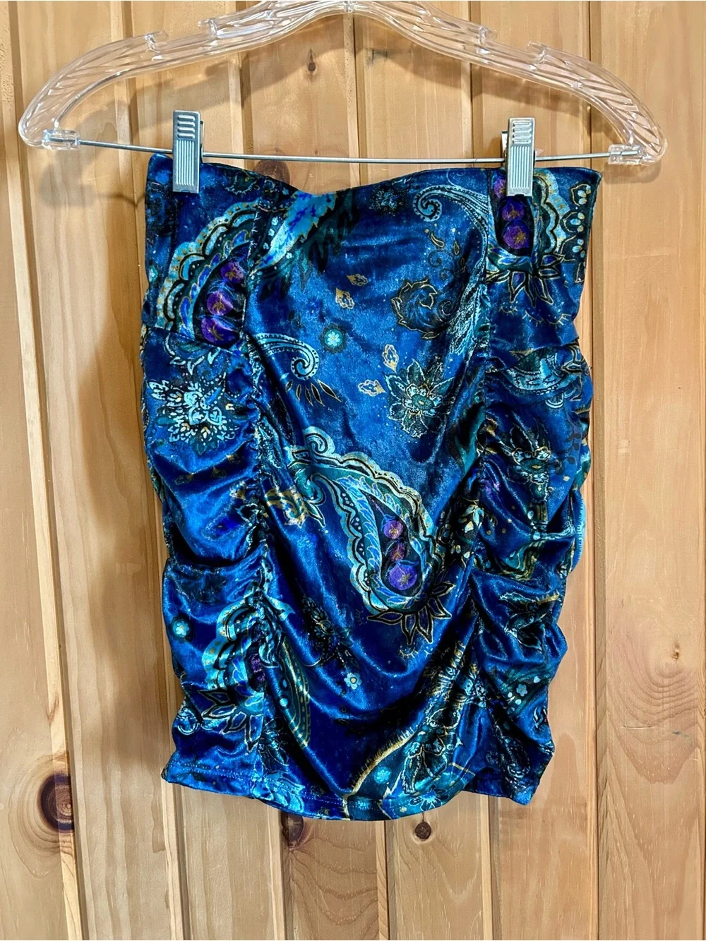 Free People Blue Paisley Mini Skirt